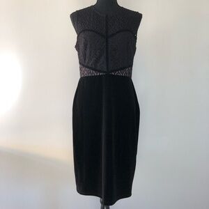 Women’s Le Chateau Black Lace Velour Velvet dress size M